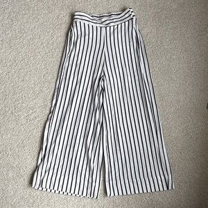 THML Black and White Striped Wide Leg Pants